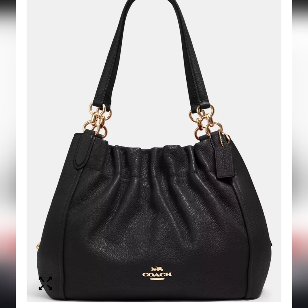 Coach Maya Leather Shoulder Bag, Perfect Slouchy Bag / Clutch With Gold Hardware